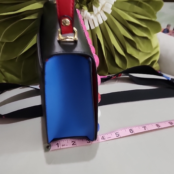 Karl Lagerfeld Black and Pink Heart Shoulder Bag - Picture 8 of 10